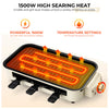 Smokeless electric grill set with non-stick griddle