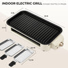 Electric indoor grill with griddle and grill rack