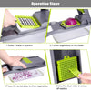7-in-1 vegetable chopper for slicing, shredding, and dicing