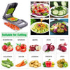 Vegetable chopper with interchangeable blades and container