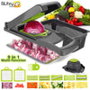Multifunctional vegetable chopper with 7 stainless steel blades