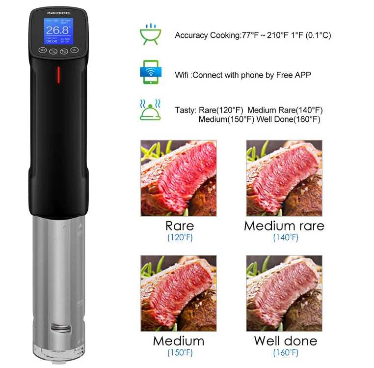 WiFi Sous Vide Cooker 1000W Precision Immersion Cooker
