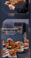 Air fryer oven with interior light and see-through door