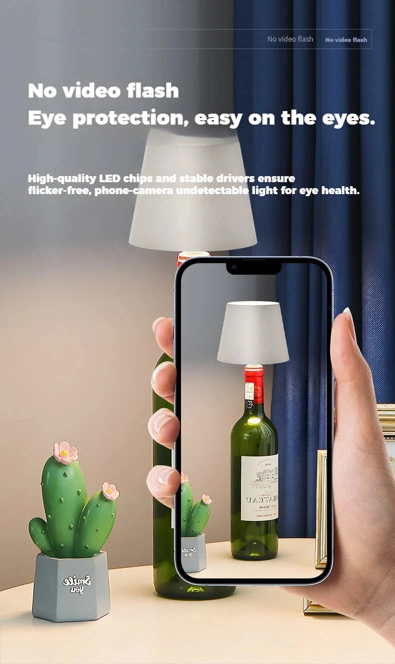 Wine Bottle LED Table Lamp USB Rechargeable Night Light