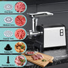 Countertop electric meat mincer with stainless steel components