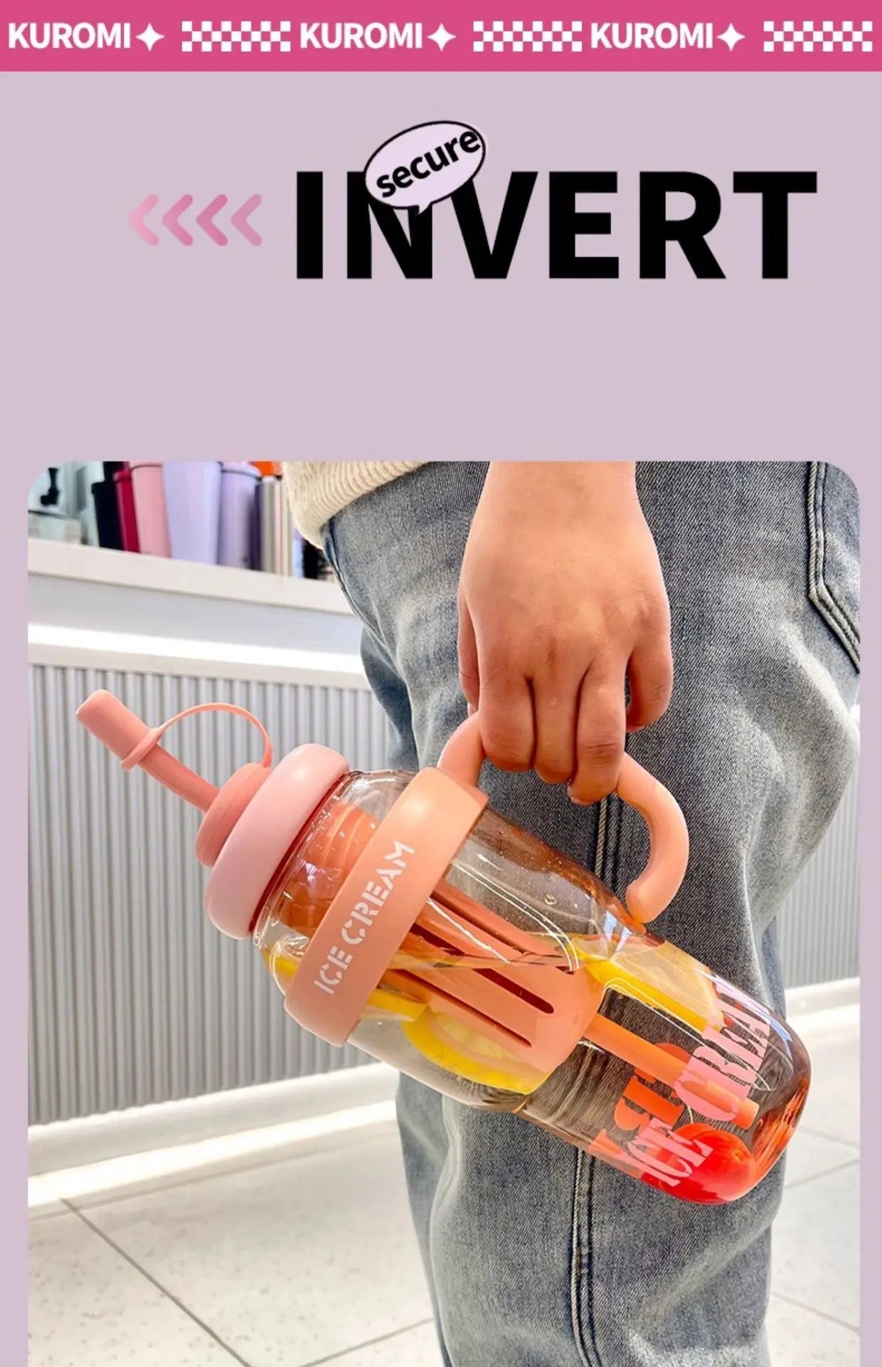 1300ml Kids Water Bottle Leakproof Straw Cup