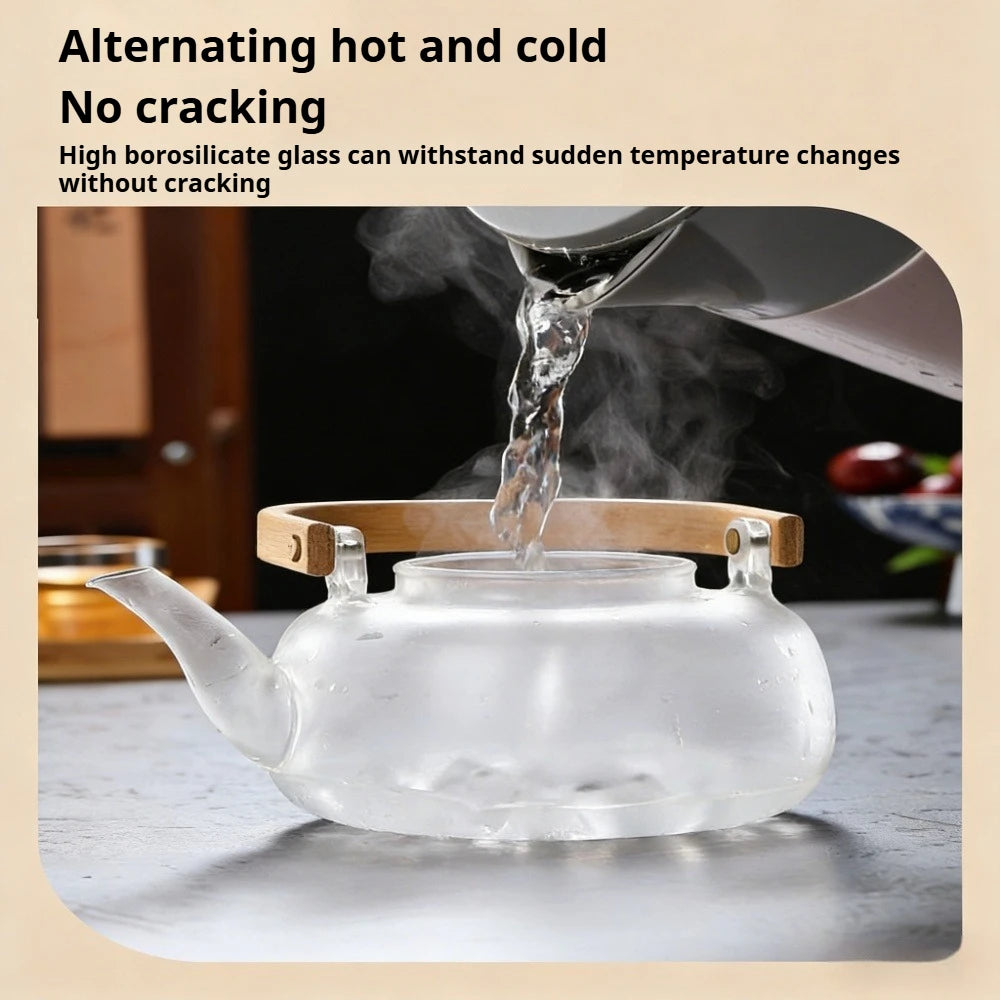 Glass Teapot with Infuser Stovetop Safe Tea Maker