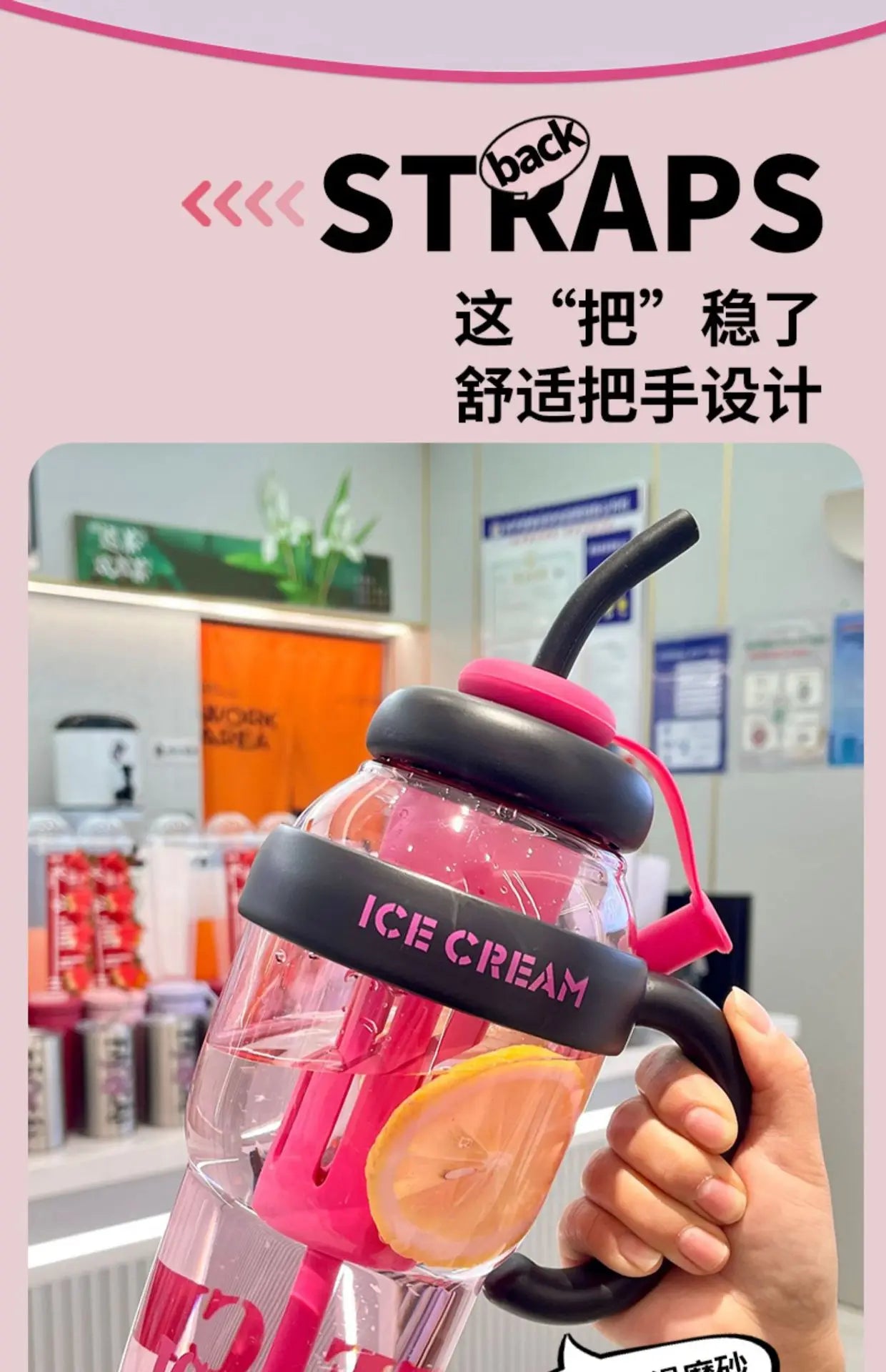 1300ml Kids Water Bottle Leakproof Straw Cup