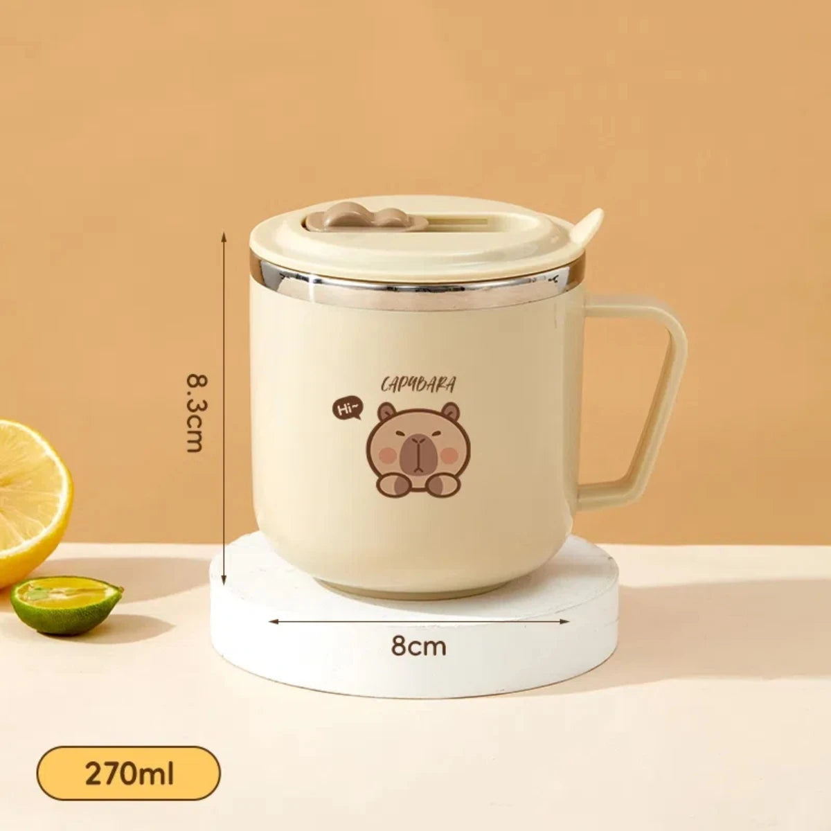 Capybara Kids Insulated Straw Water Bottle 270ml