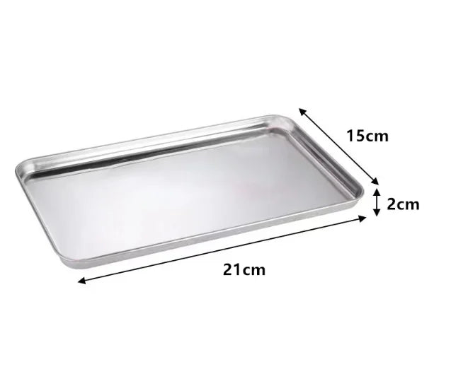Rectangle Stainless Steel Tray Buffet Presentation Tray Metal Food Serving Plate Rice Noodle Pan Home Dishes Storage Organizer