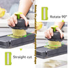 Vegetable chopper with interchangeable blades and container