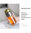 Glass tumbler with built-in stainless steel tea infuser