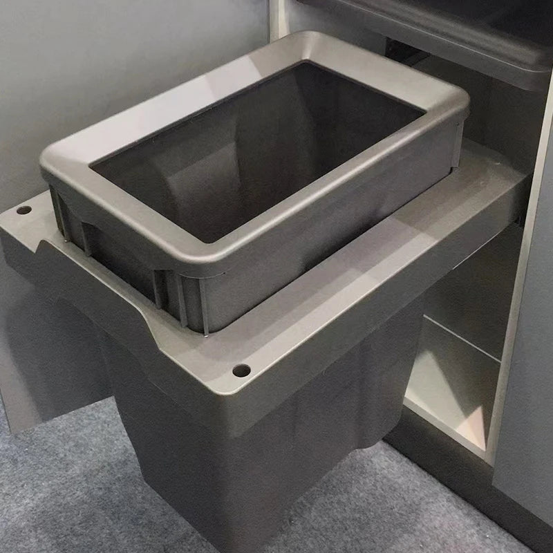 Large Hidden Kitchen Trash Can - Single Built-In Cabinet Pull-Out Slide-Out Garbage Bin for Bedroom Wastebasket