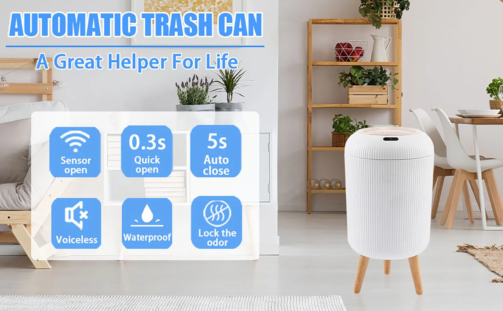 Automatic Sensor Trash Can Motion Lid Bin
