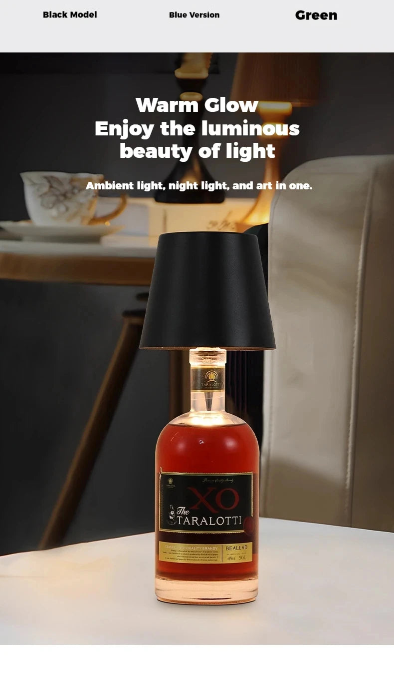 Wine Bottle LED Table Lamp USB Rechargeable Night Light