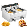 12L dual tank electric deep fryer with twin baskets