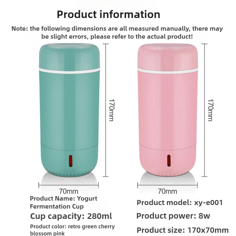 110V/220V Dual Voltage Yogurt Cup Household Multi-function Automatic Mini Self-made DIY Portable Yogurt Machine Easy Cleaning