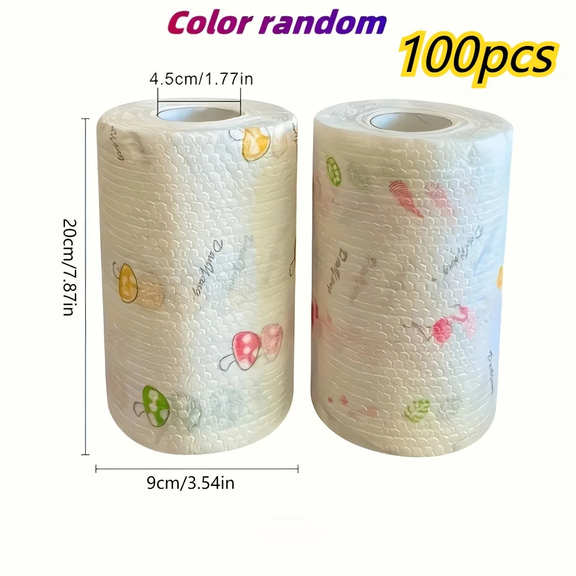 100/200/400-Sheet Reusable Cleaning Cloths - Random Print Lazy Rags, Multi-Use Kitchen Household Paper Towels Substitute ﻿