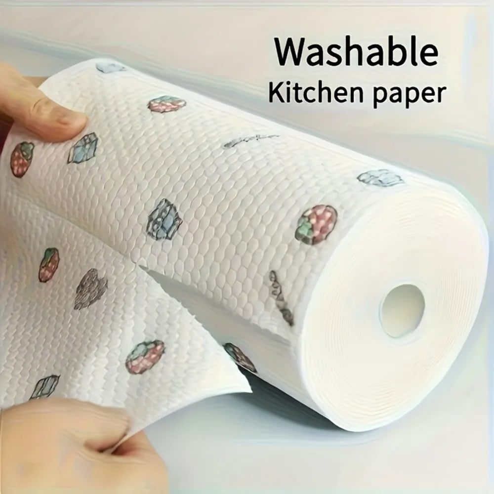 100/200/400-Sheet Reusable Cleaning Cloths - Random Print Lazy Rags, Multi-Use Kitchen Household Paper Towels Substitute ﻿