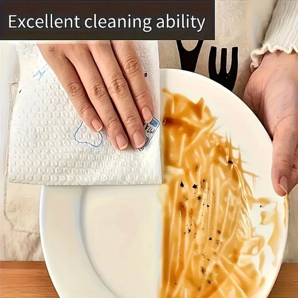 100/200/400-Sheet Reusable Cleaning Cloths - Random Print Lazy Rags, Multi-Use Kitchen Household Paper Towels Substitute ﻿