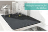 Absorbent countertop drain mat for dishes and cups