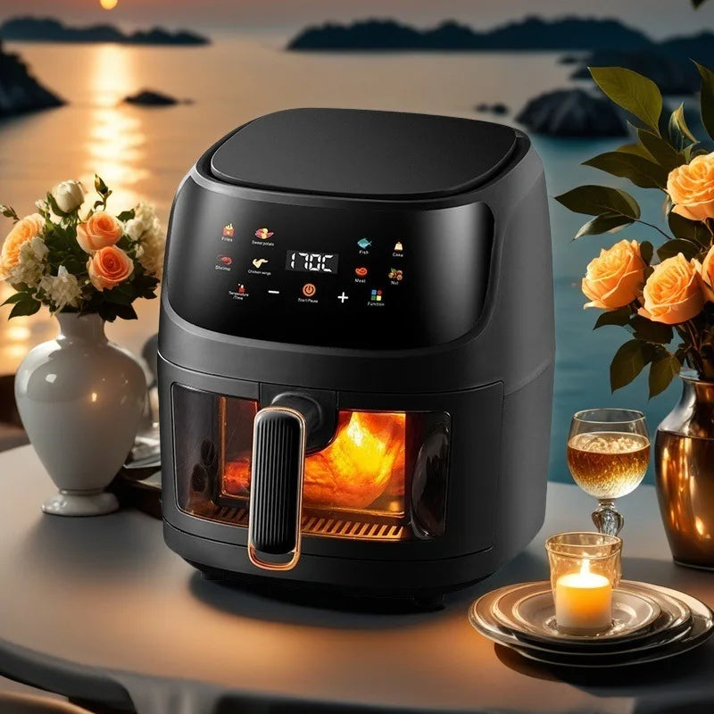 8L Airfryer Large Capacity Smart Touch Oven Visual Multifunctional Air Electric Fryer Electric Fryer French Fry Machine