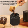 Rechargeable coffee grinder with grind adjustment