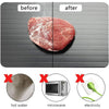 Before and after comparison of meat thawed on the defrost tray