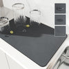 Faux velveteen dish drying mat, non-slip