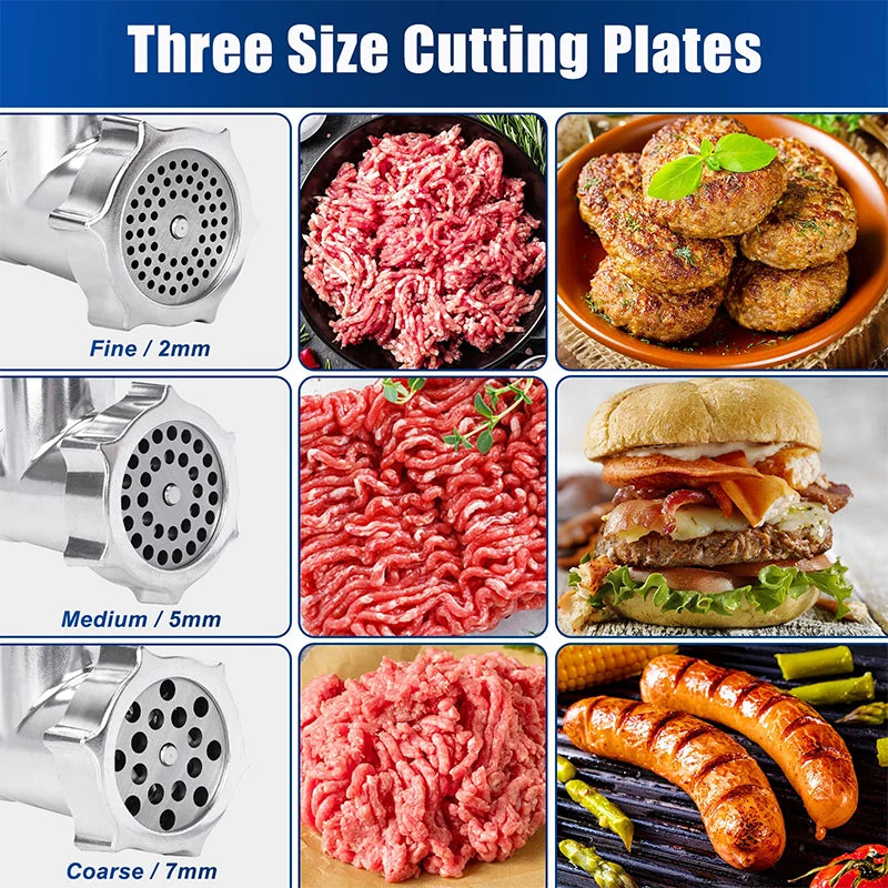LMETJMA Electric Meat Grinder Sausage Stuffer Maker Heavy Duty Meat Mincer with Stainless Steel Cutting Blade Kubbe Kit JT365