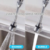 Rotating kitchen faucet aerator and water-saving sprayer