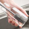 Silicone cleaning brush for bottles, cups, and glasses