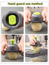Manual vegetable dicer and grater with collection container