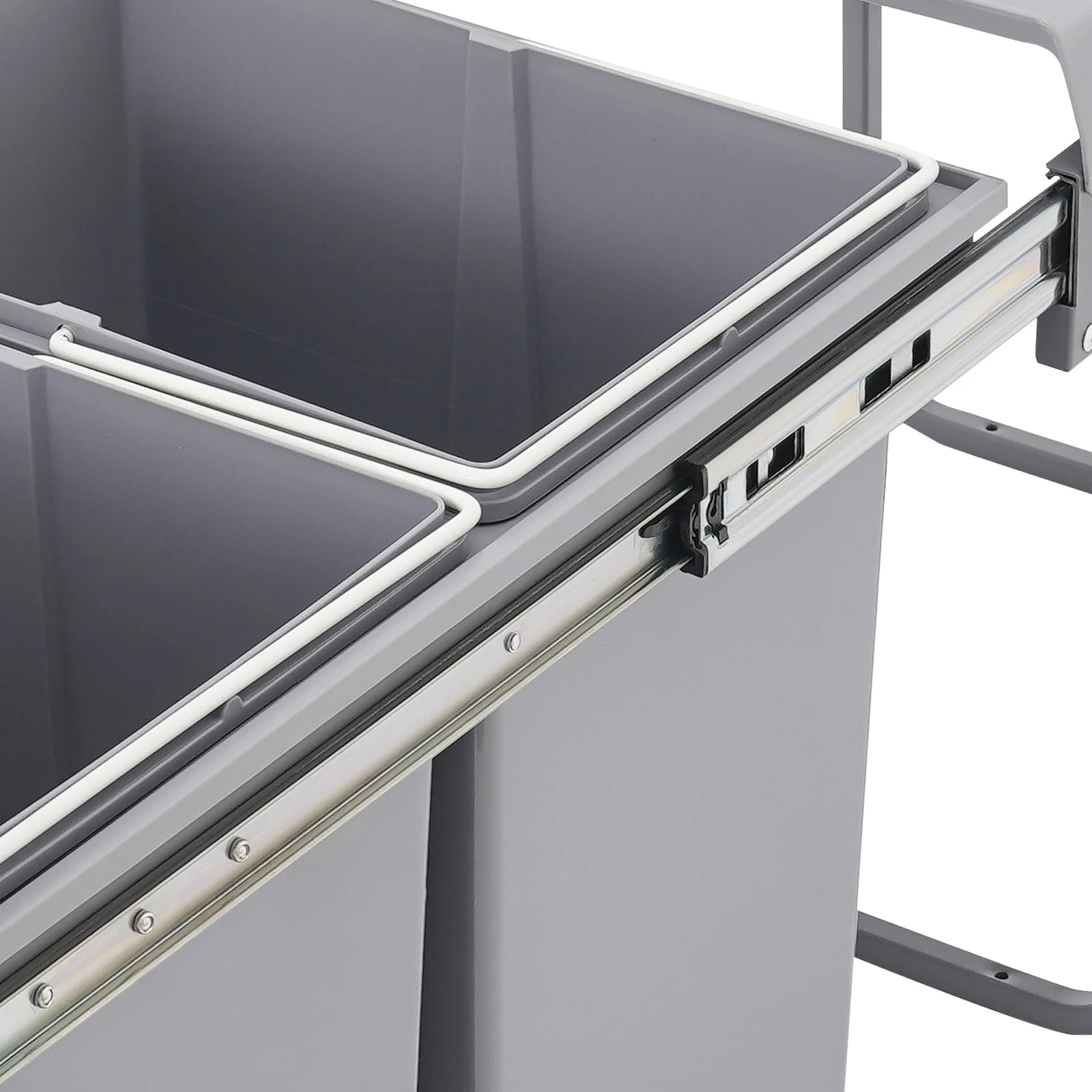 20L Each Dual Pull-Out Trash Can Easy Install Under Cabinet Kitchen Waste Bin with 2 Bins Slide out Recycling Garbage Can