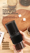 Portable coffee grinder with coffee beans