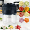 Mini food processor with chopped vegetables