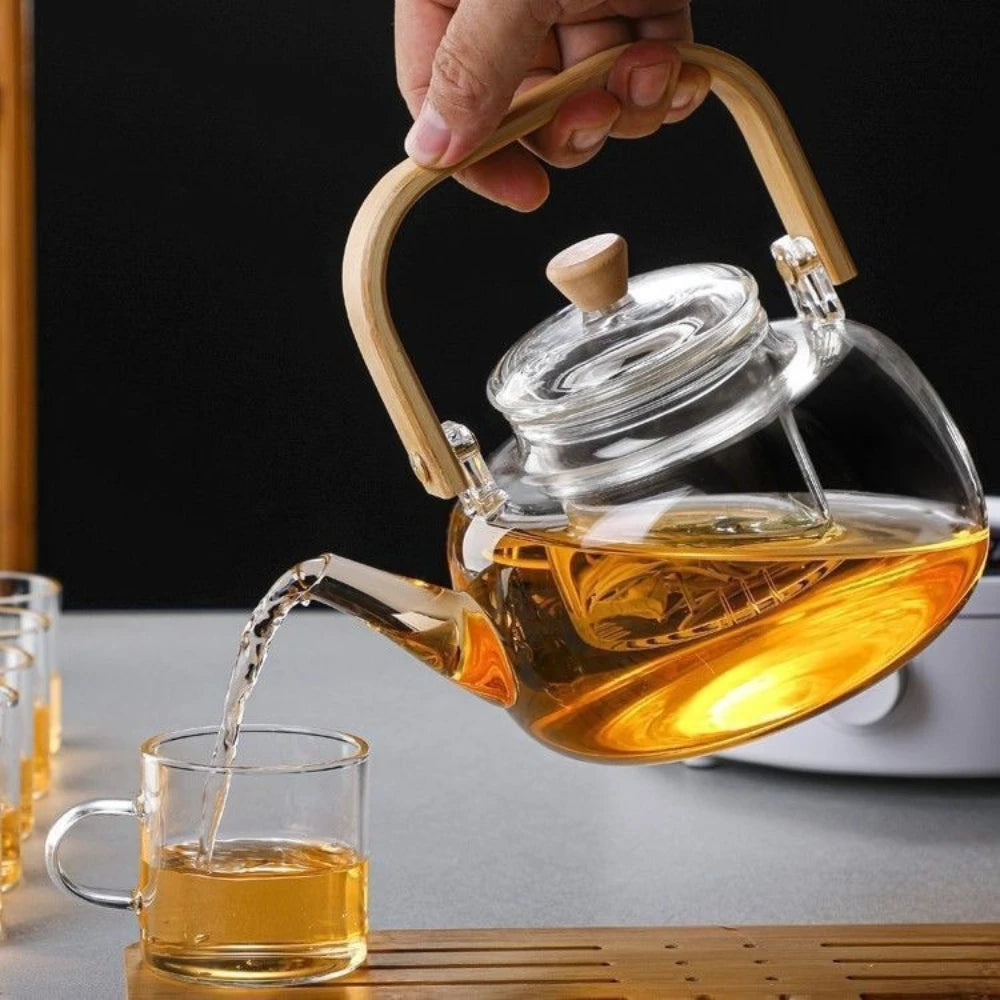 Glass Teapot with Infuser Stovetop Safe Tea Maker