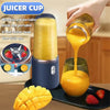 Portable blender bottle packaging and included accessories