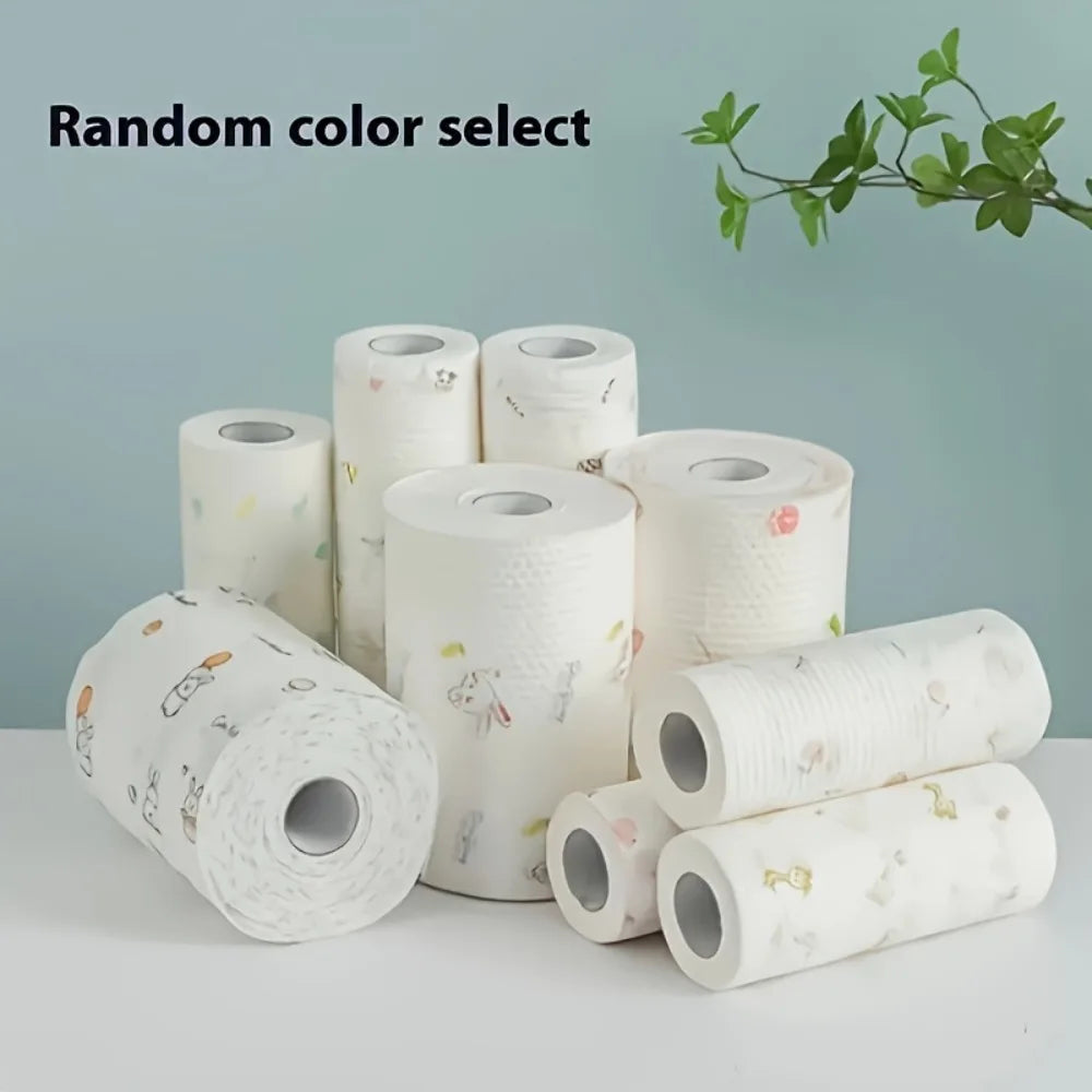 100/200/400-Sheet Reusable Cleaning Cloths - Random Print Lazy Rags, Multi-Use Kitchen Household Paper Towels Substitute ﻿