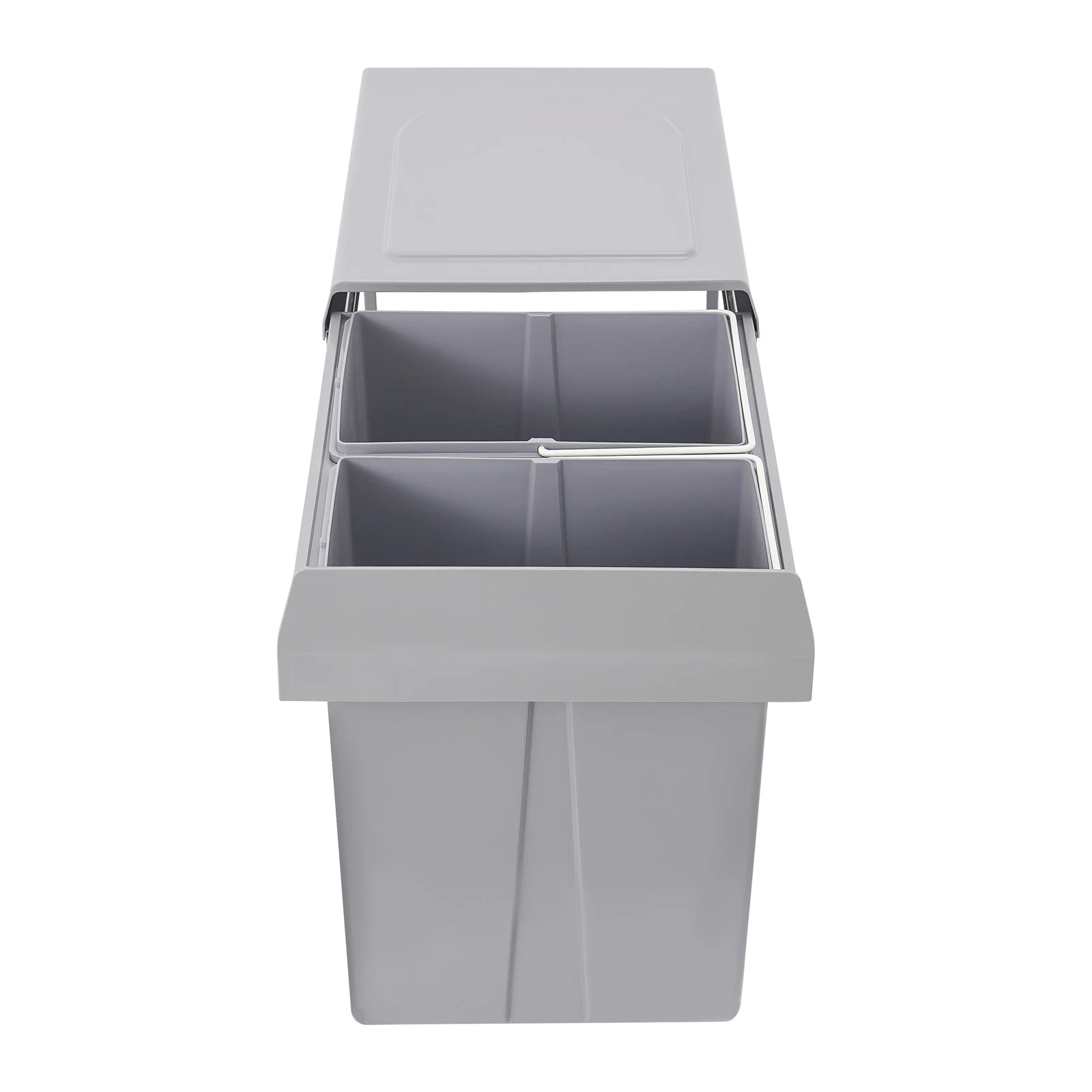 20L Each Dual Pull-Out Trash Can Easy Install Under Cabinet Kitchen Waste Bin with 2 Bins Slide out Recycling Garbage Can