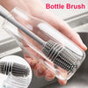 Long-handle silicone bottle and cup cleaning brush