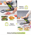 Multifunctional vegetable chopper with 7 stainless steel blades