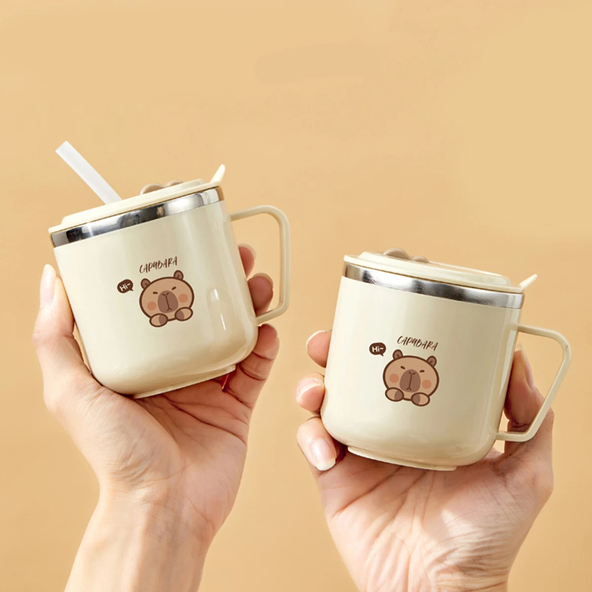 Capybara Kids Insulated Straw Water Bottle 270ml