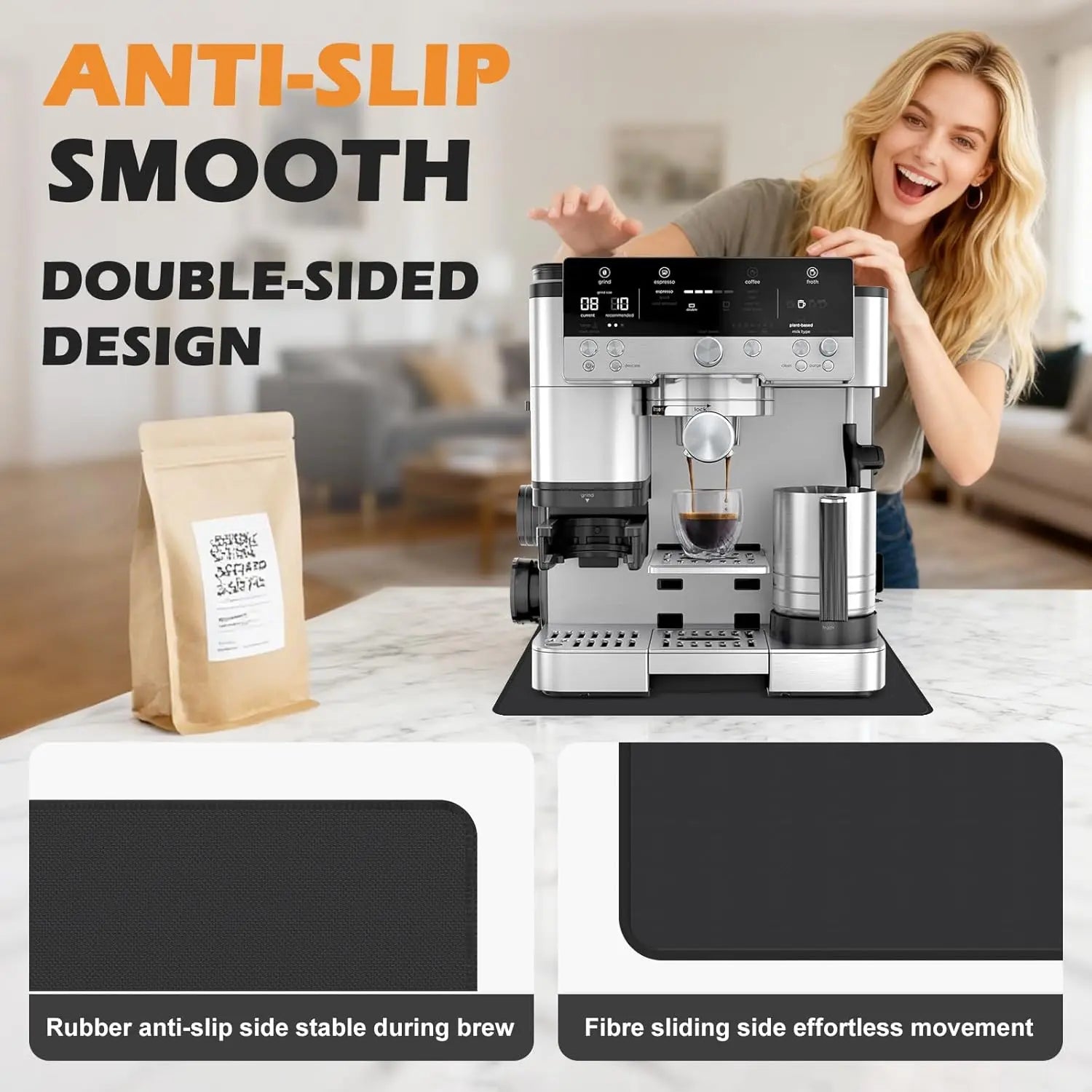 Sliding Pad for Ninja Espresso Coffee Machine ES601/ES701 Anti Slip Base Sliding Pad
