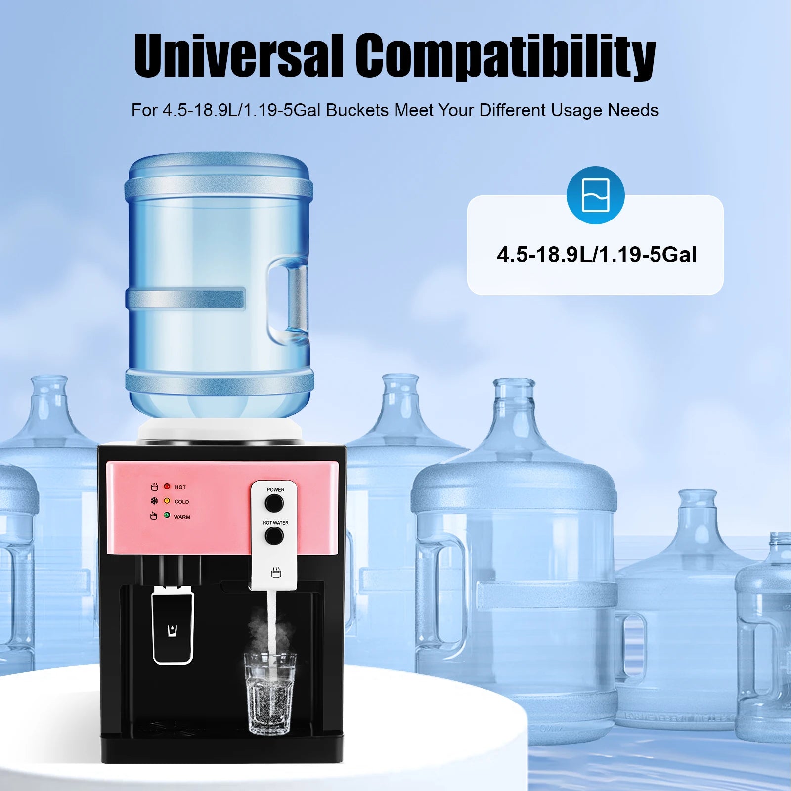 Hot & Cold Water Dispenser Desktop Top Load Machine