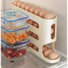 Gravity-fed rolling egg tray organizer