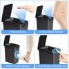 Touchless kitchen and bathroom trash can, 12 litre