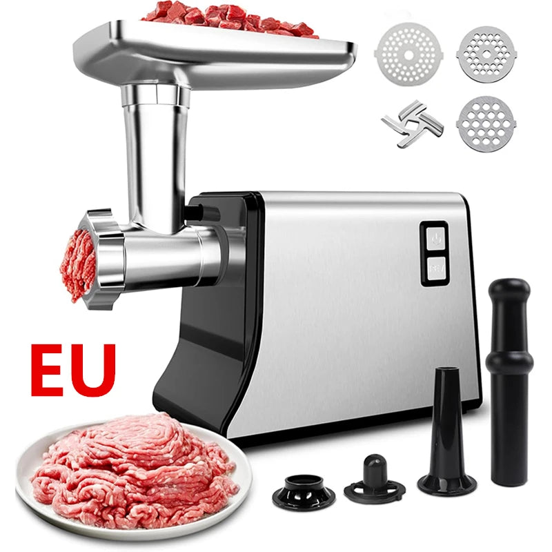 LMETJMA Electric Meat Grinder Sausage Stuffer Maker Heavy Duty Meat Mincer with Stainless Steel Cutting Blade Kubbe Kit JT365