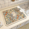 Super absorbent kitchen dish drying mat