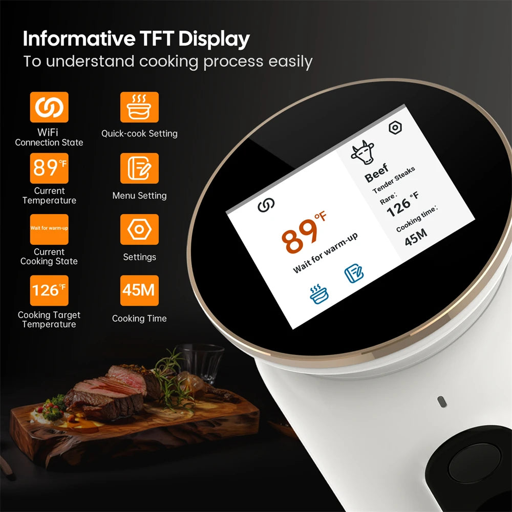 WiFi Sous Vide Cooker 1000W Precision Immersion Cooker